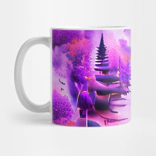 Purple Flower in Forest Art Mug